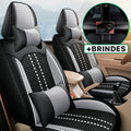 Capa Universal Evotek Completa para Carro em Couro Legítimo com AirBag +3 BRINDES: Tapetes Automotivos